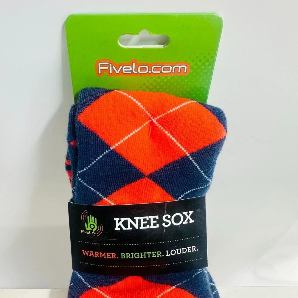 Fivelo Warmer, Brighter, Louder Argyle Knee Socks Multicolor One Size NWT‎